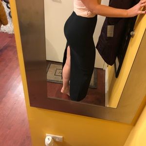 Long American Apparel black skirt with back slit